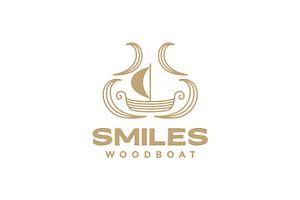 Vintage Boat Smiley Logo Design