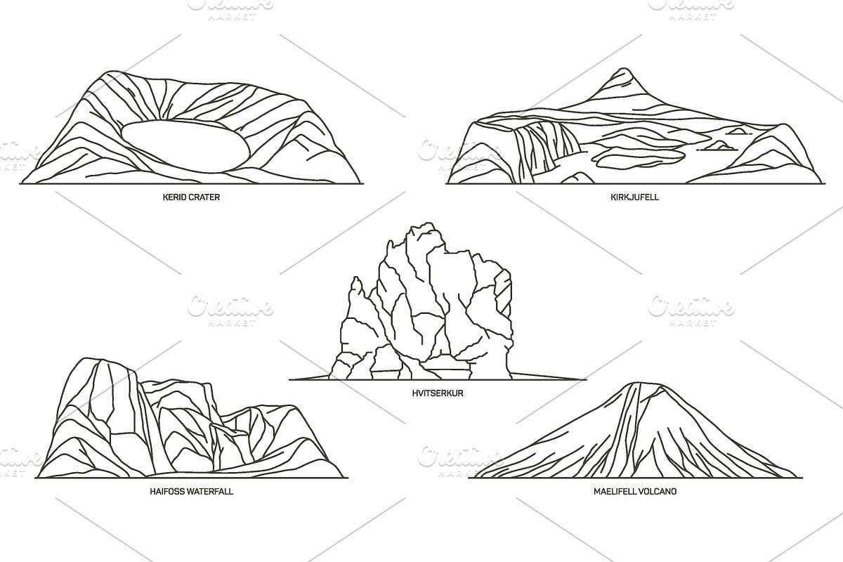 Nature sights of Island in line, an Illustration by GenziWorkshop (Photo 12 of 12)