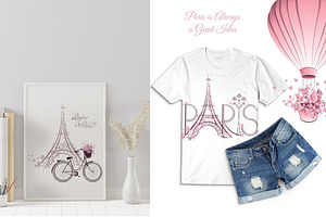 Paris Clipart, Eiffel Tower Vector