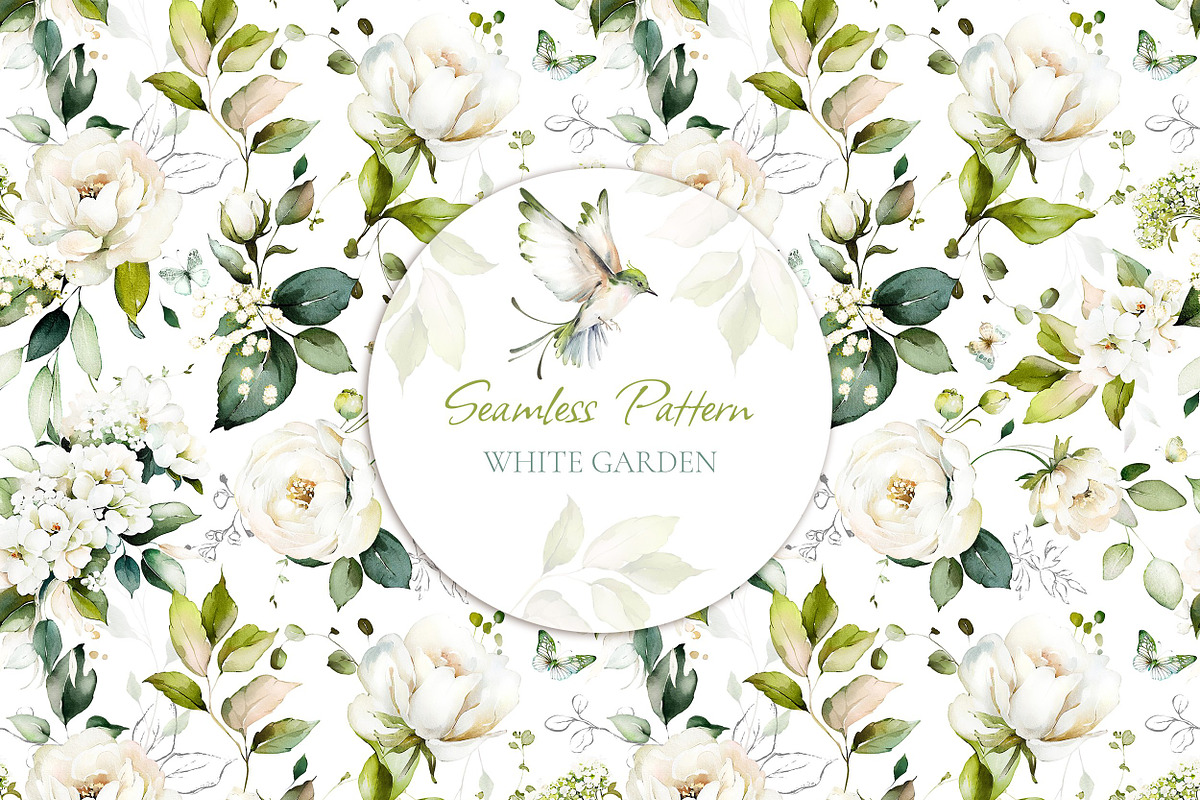 White Roses Wedding watercolor, a Decorative Illustration by Lisima (Photo 8 of 12)