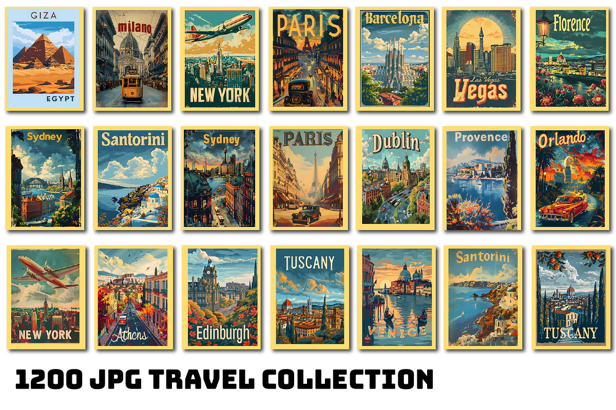 Travel Poster Wall Art Bundle, a Wallpaper Photo by Chipshpow Graphics (Photo 2 of 8)