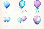 Aqua and Purple Balloons Clipart, an Illustration by DreamCafeArt (Thumbnail 3 of 7)
