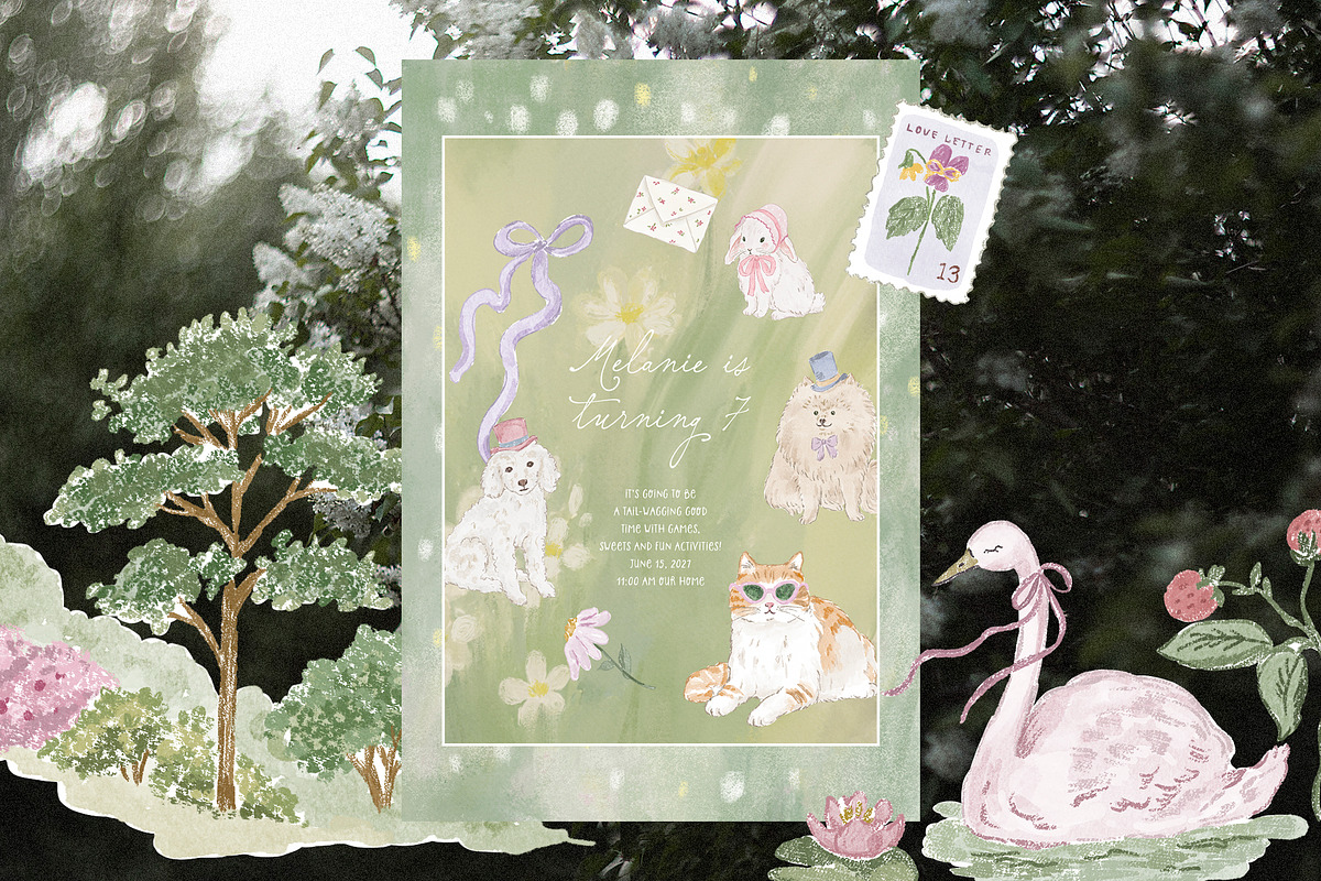Hidden Garden Club Summer Clipart, a Decorative Illustration by Muse Artist (Photo 4 of 16)