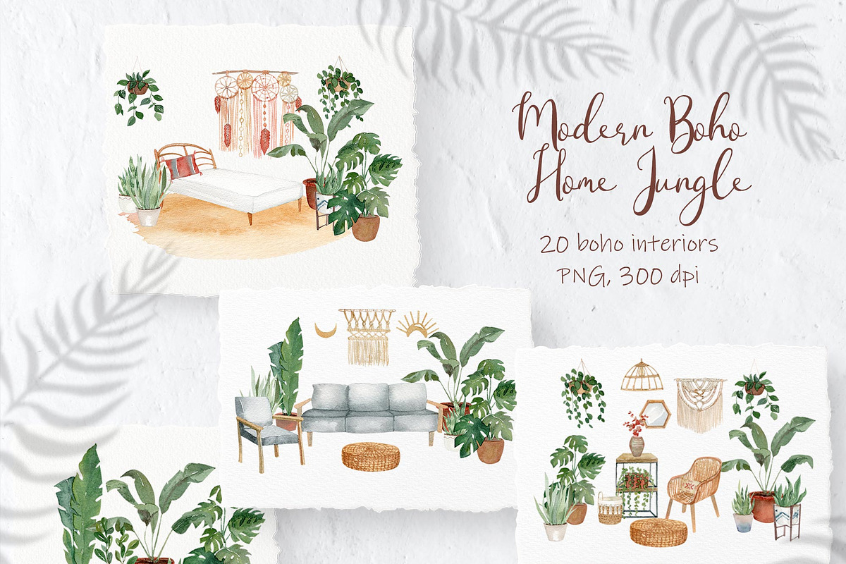 Modern Boho Home Jungle Collection, a Decorative Illustration by Catch the Dream Art (Photo 3 of 15)