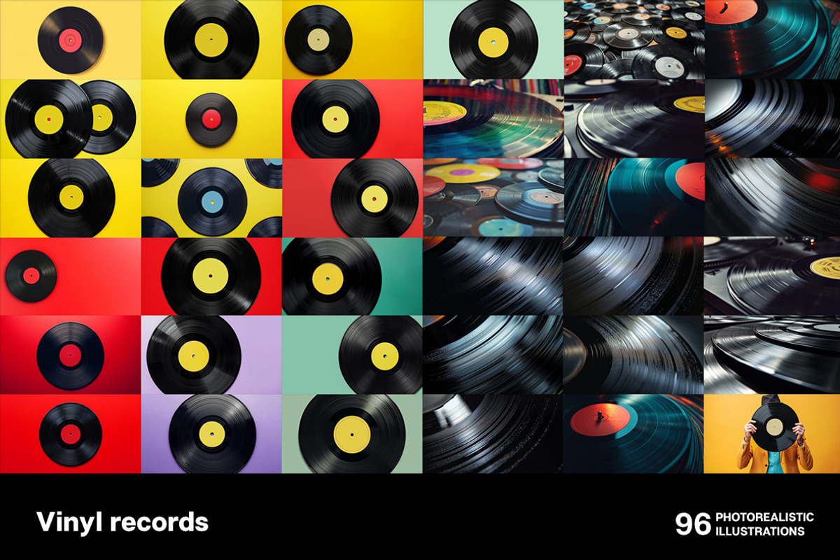Vinyl records. Collection, an Object Illustration by Handmadefont (Photo 12 of 14)