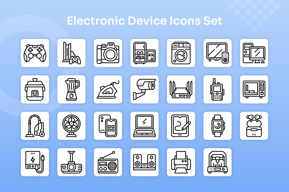 Electronic Device Icons Set - Line, an Outline Icon by Kmg Design (Photo 2 of 2)