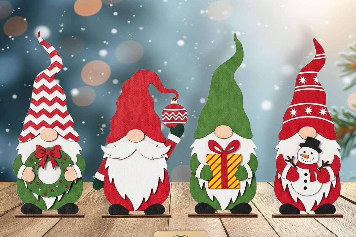Christmas Gnome SVG Bundle Laser Cut, a Pattern Graphic by taramija (Photo 1 of 3)