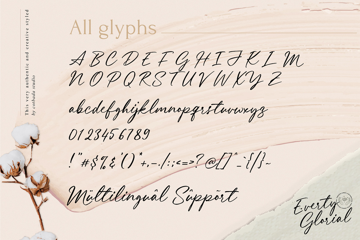 Everty Glorial Script, a Script Font by Cotbada_studio (Photo 7 of 8)