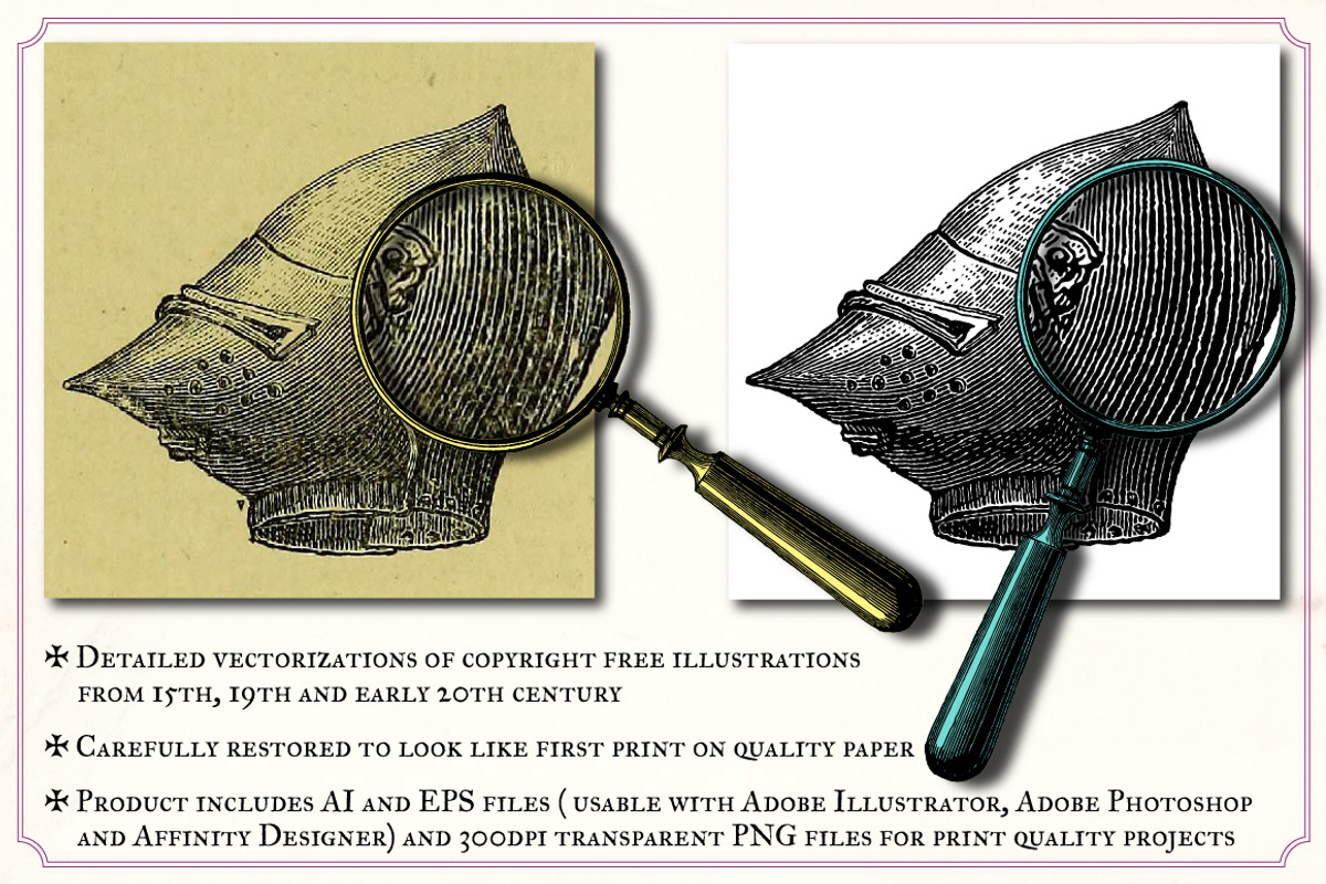 Vintage sword and armor illustration, a Technology Illustration by Mr Vintage (Photo 2 of 13)