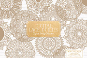 Champagne Lace Doilies Clip Art, an Illustration by Amanda Ilkov (Thumbnail 1 of 4)