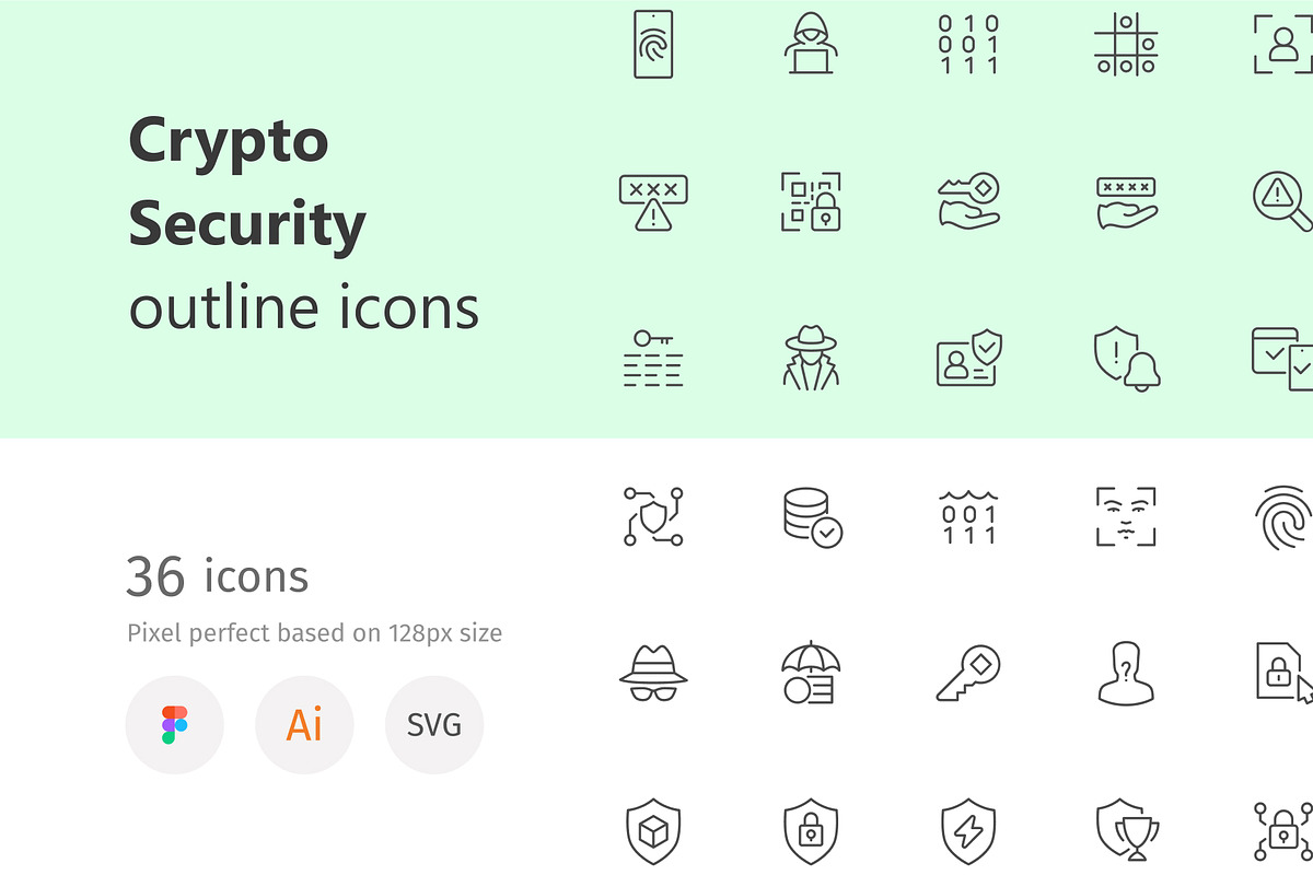 Crypto Security outline icons, an Outline Icon by LAFS (Photo 1 of 3)