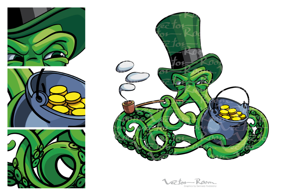 Octopus the Suspicious Leprechaun, a Person Illustration by Vector Room