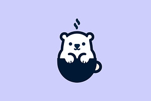 bear cafe minimalist logo