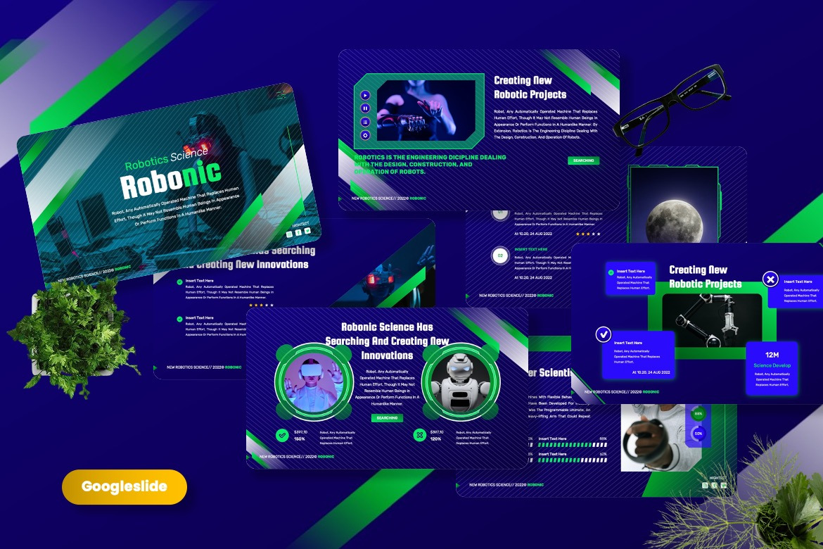 Robonic - Robotics Googleslide, a Presentation Template by Yumnacreative