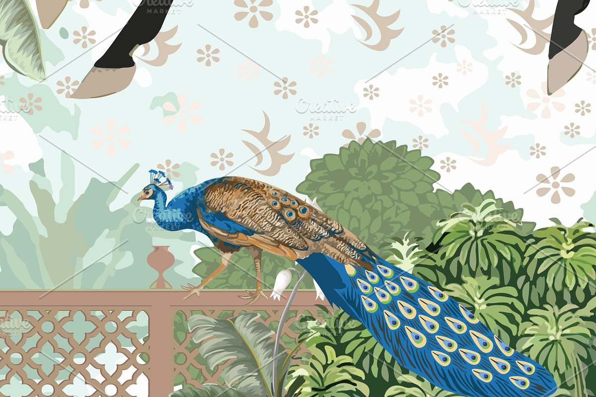 Mughal Royal Garden Pattern, a Decorative Illustration by Mughal Wallpaper (Photo 3 of 3)