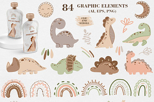 Cute Baby Dinosaurs & Patterns