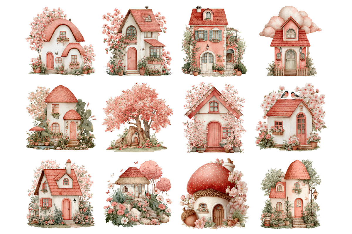 Spring Cottage Dreams Clipart, an Illustration by Design Market (Photo 3 of 3)