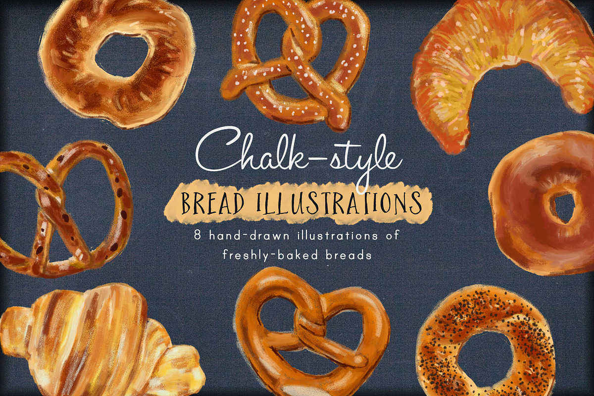 Bread & Bakery Goodies Clip Art, a Food Illustration by Cynthia Arre (Photo 1 of 5)