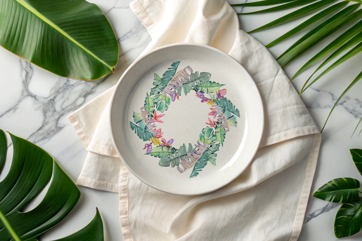 Banana blossom plants Watercolor set, an Illustration by Shabbypie (Photo 9 of 13)