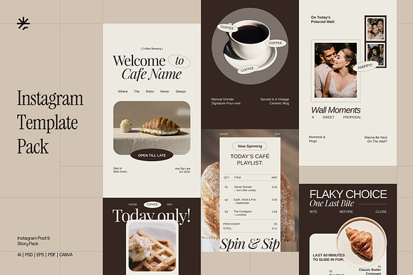 Nostalgic Cafe Instagram Pack preview 5