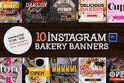 10 Instagram Bakery Banners, a Social Media Template by VPB (Thumbnail 1 of 7)