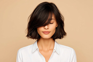 Minimalist portrait of a woman with, a Person Photo by MistyDay