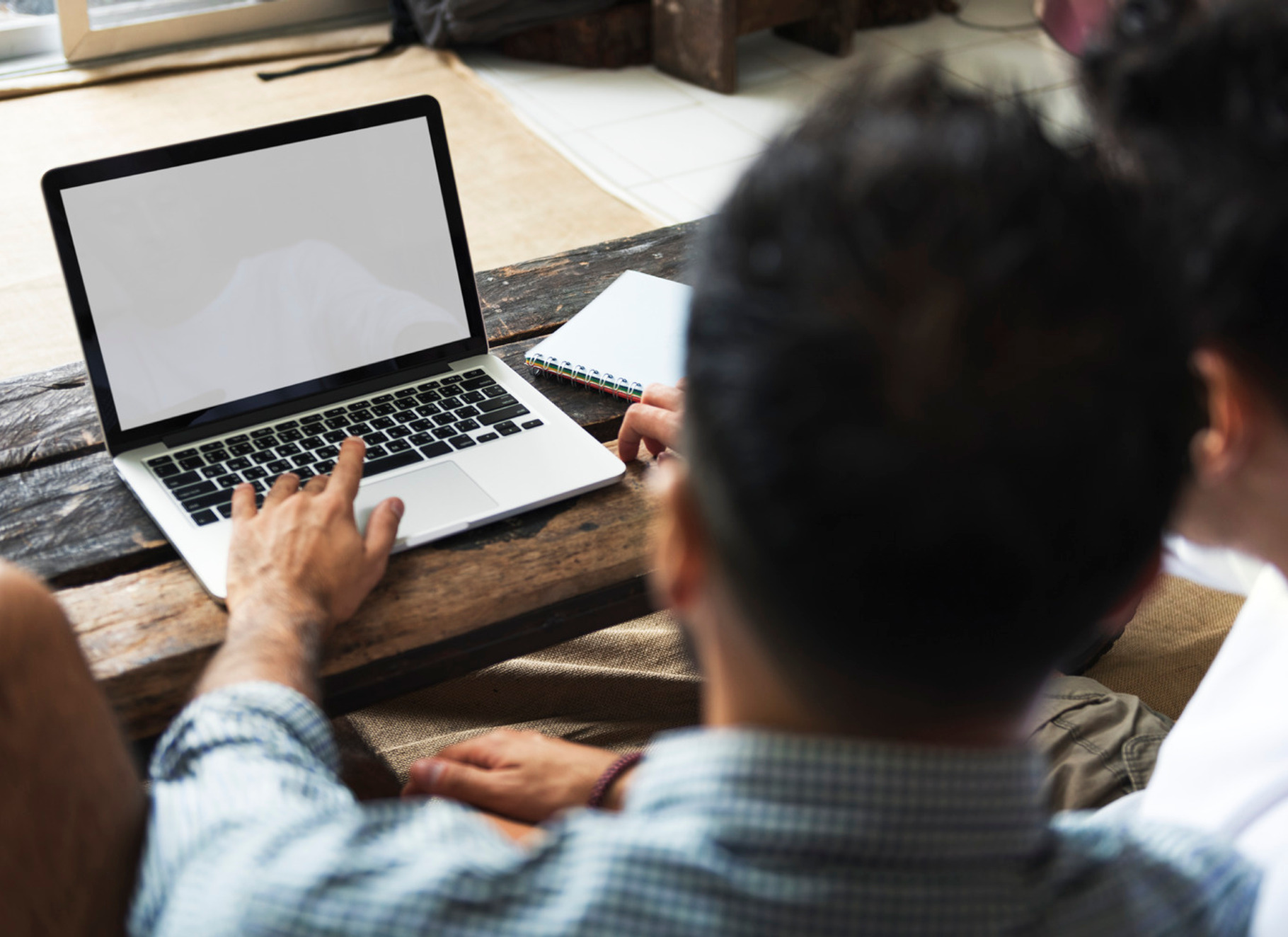Gay couple using laptop stock photo containing adult and affection, a Person Photo by rawpixel