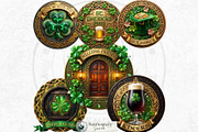 Saint Patrick Round Coaster Cliparts, a Decorative Illustration by ThatsDesignArt (Thumbnail 7 of 10)