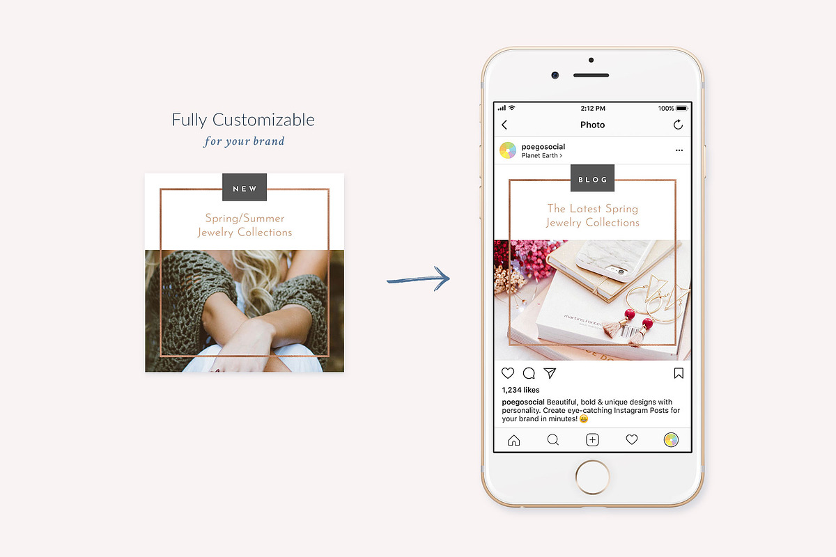 Instagram Posts Deserts | PS, a Social Media Template by Poego Social