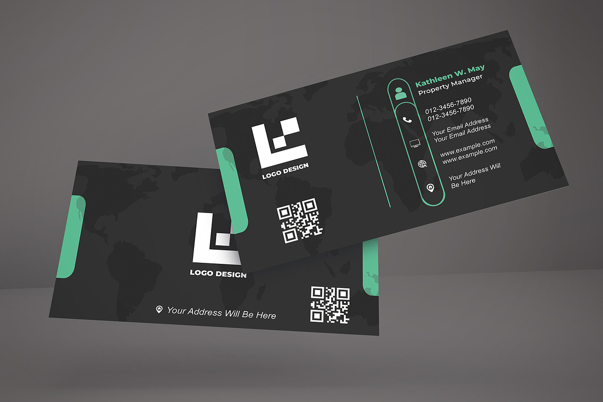 Modern Dark Business Card PSD