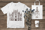 Set of Milan sketches, an Illustration by Everilda (Thumbnail 5 of 5)