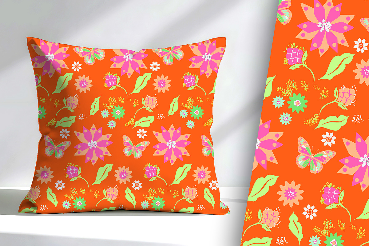 Pop 70s Bright Floral Seamless, a Pattern Graphic by Sharon Schwalbe (Photo 1 of 4)