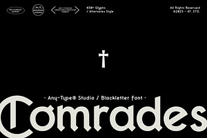 Comrades Blackletter Font, a Blackletter Font by Any-Type® Foundry