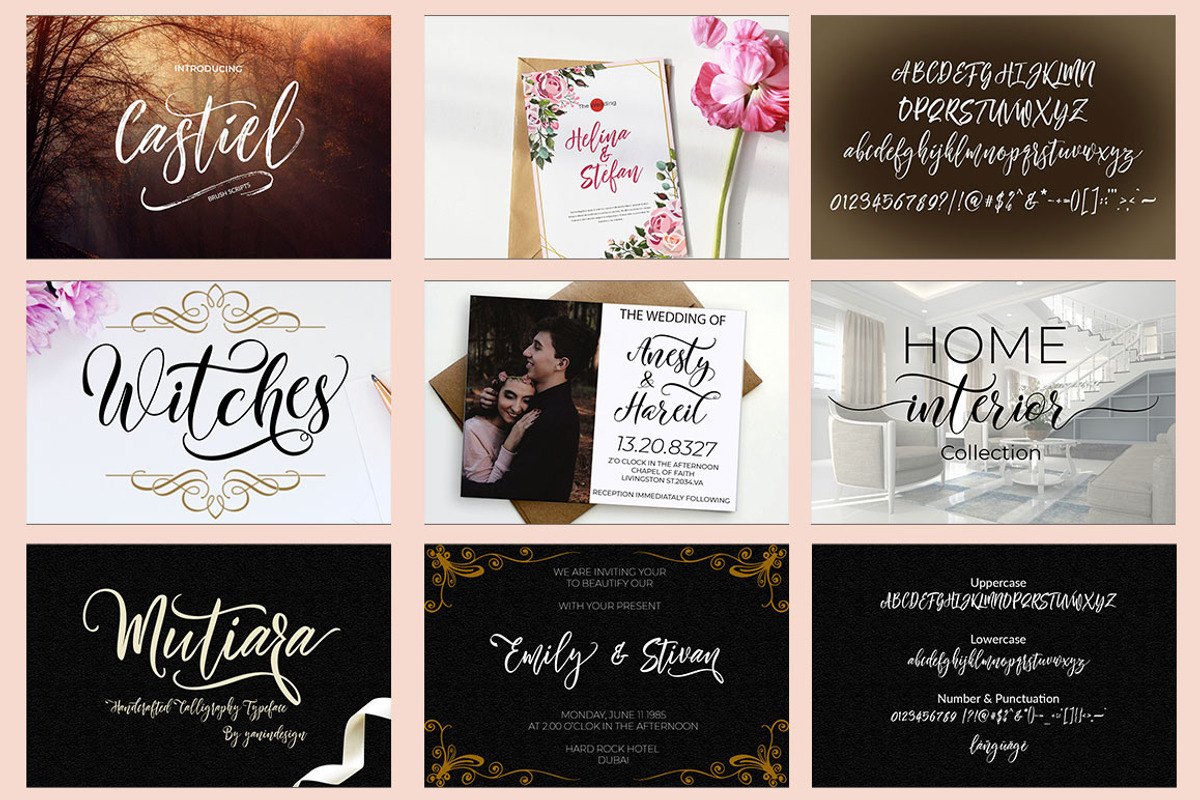 Wedding Collection Font Bundles, a Script Font by yanindesign (Photo 2 of 10)