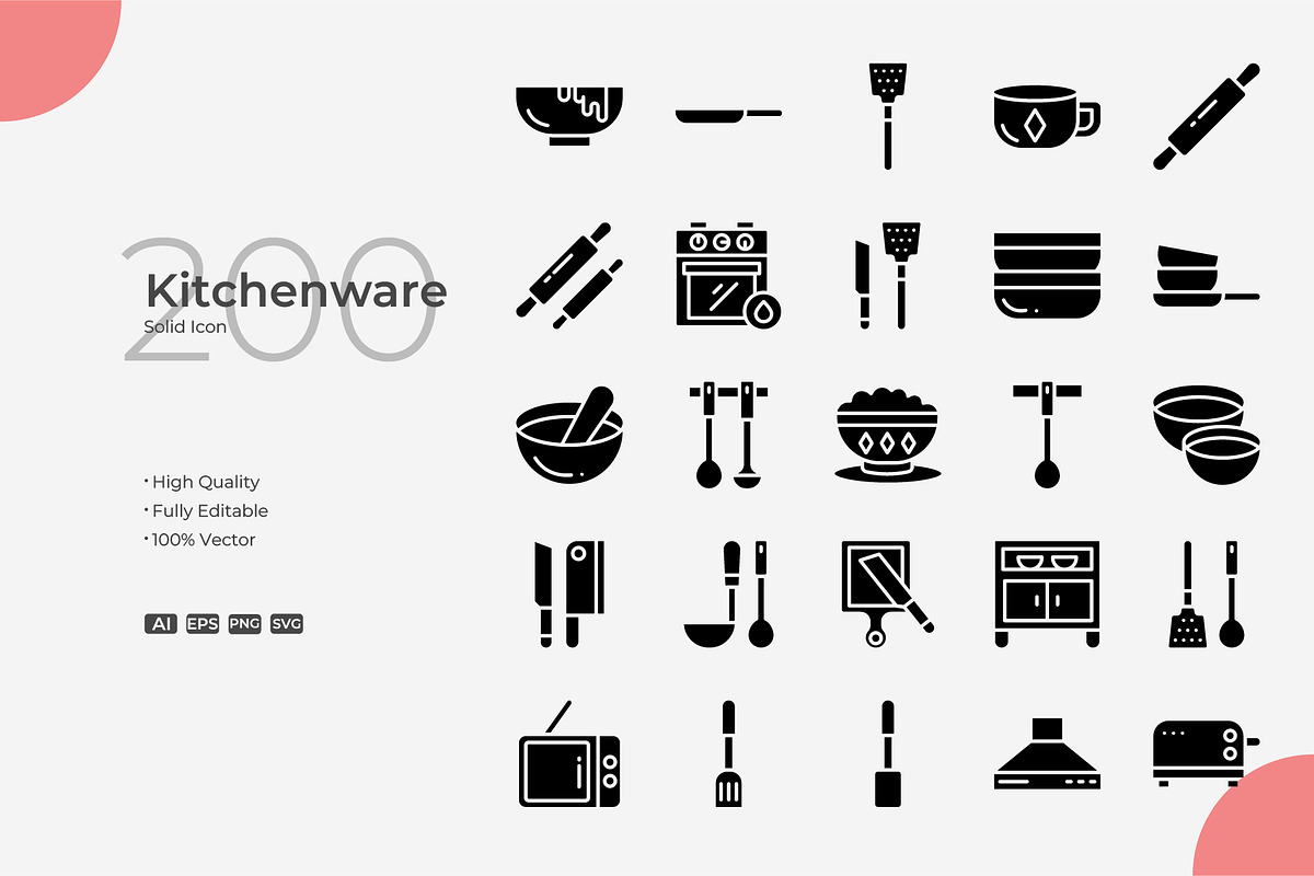 Kitchenware Solid Icons, a Solid Icon by Bloodline