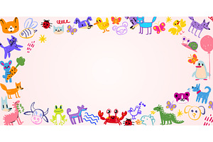 Kid background border for, an Illustration by art PVP - market
