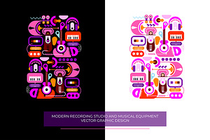 2 Options Of Recording Studio Design, an Illustration by danjazzia