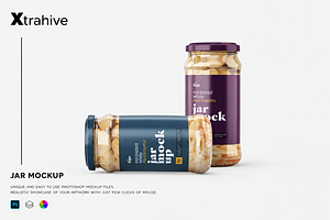 Whole Mushroom Jar Mockup Set, a Packaging Mockup by Xtrahive