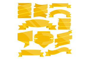 Vector Banners, Ribbons, Badges Set