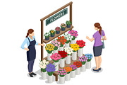 Isometric florist and customer at, a Person Illustration by Golden Sikorka (Thumbnail 3 of 3)