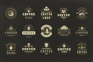 Coffee Quotes And Phrases Set