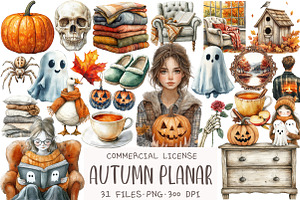 Autumn Planar Clipart, an Illustration by OK Design