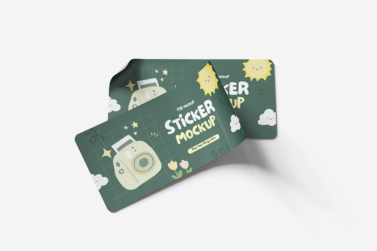 Sticker Mockup, a Product Mockup by bimockup (Photo 2 of 6)