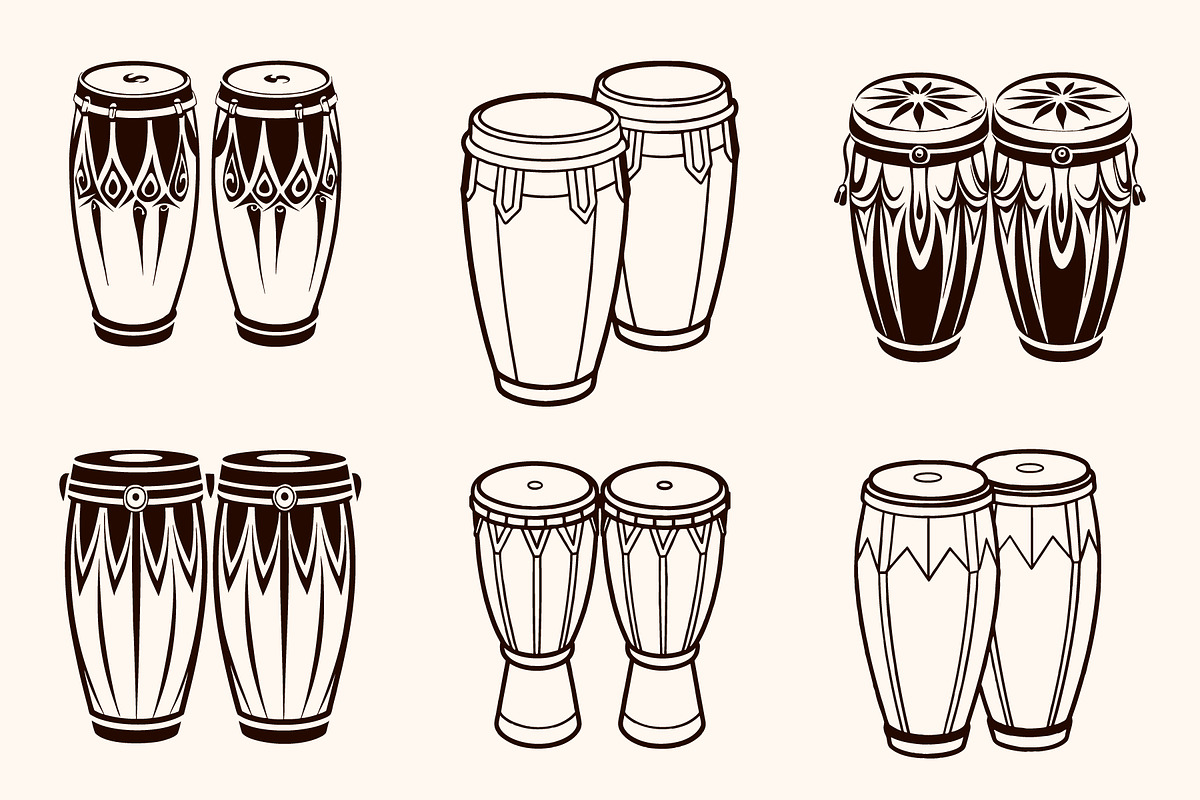 Congas vector illustration set, an Object Graphic by Billah Hub