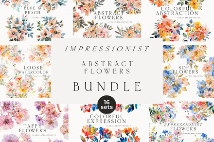 -25% Intro! Abstract Floral Bundle, a Decorative Illustration by Lana Elanor