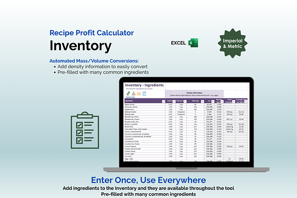 Recipe Profit Calculator - Excel preview 6