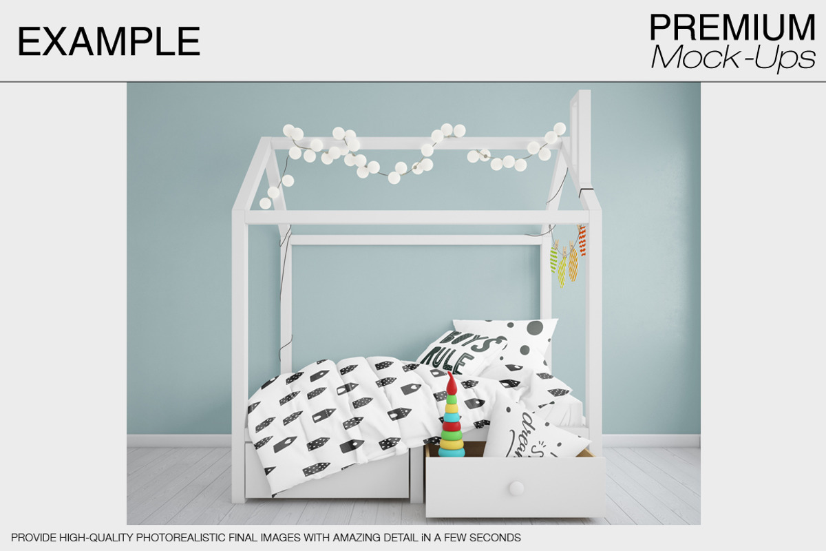 Kids Room and Bedding Mockups, a Product Mockup by mock-ups (Photo 9 of 16)
