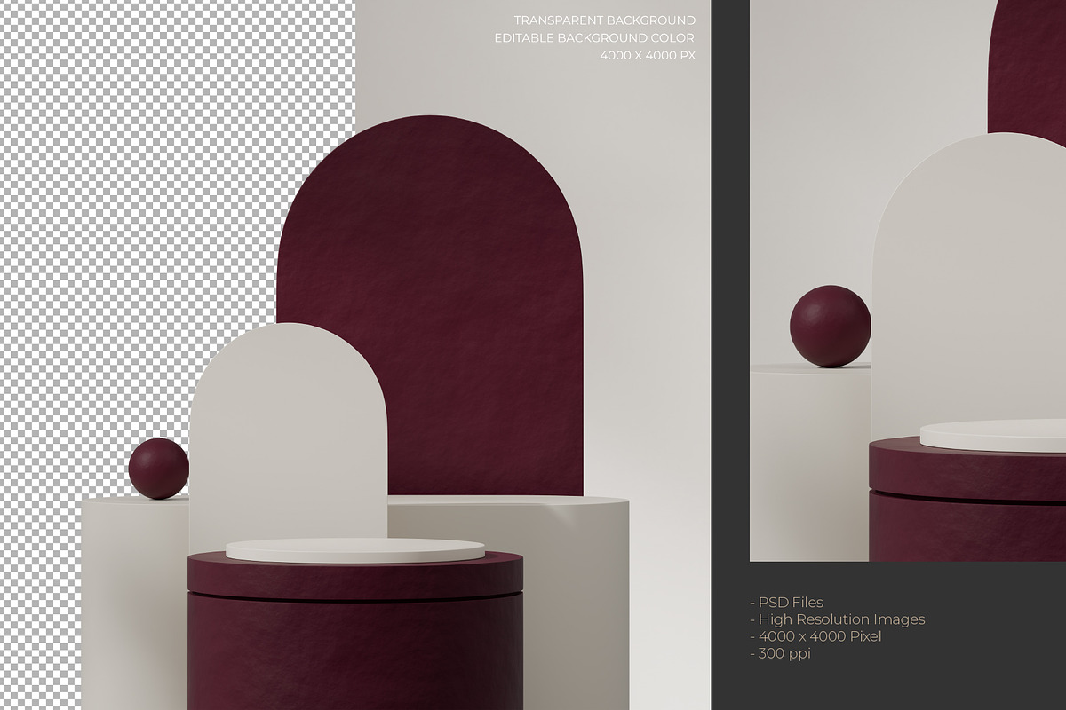 5 Podium with Transparent Background, a Background Graphic by faustudio (Photo 3 of 7)