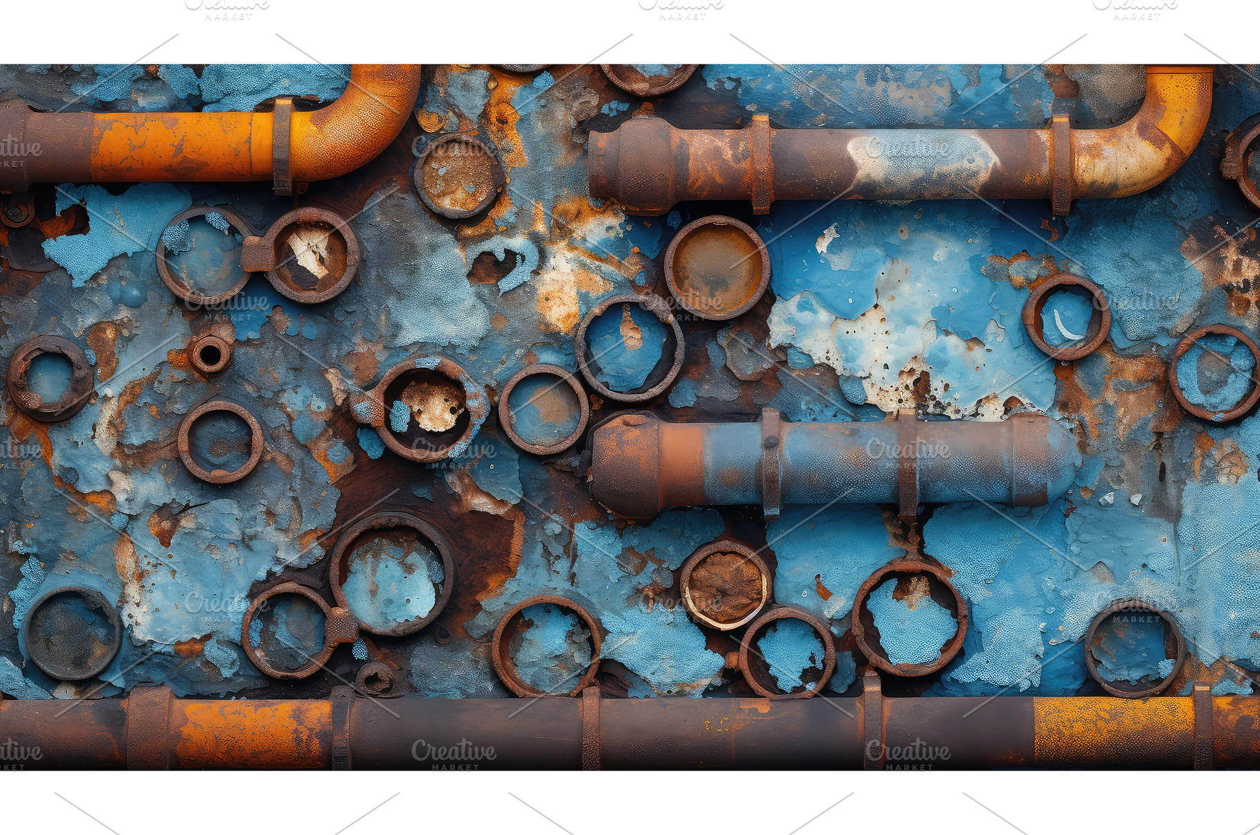pipe blue rust ai generated, a Background Photo by pikepicture