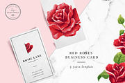 Red Roses Business Card Template, a Business Card Template by Nordic.Arg (Thumbnail 1 of 4)